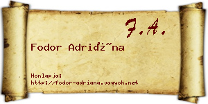 Fodor Adriána névjegykártya